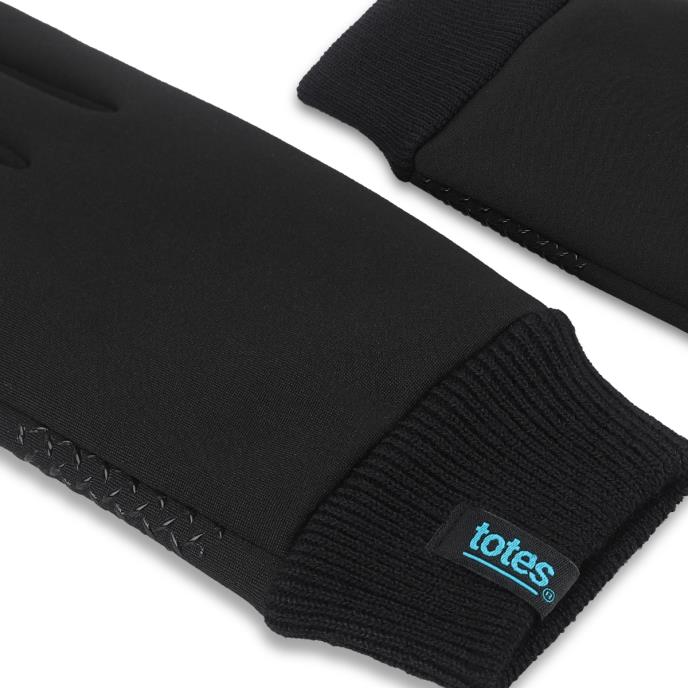 totes toasties® Mens Thermal Lined SmartTouch Gloves Black Extra Image 5